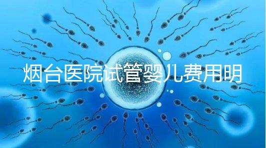 煙臺醫(yī)院試管嬰兒費(fèi)用明細(xì),各流程都要花多少錢心中有數(shù)