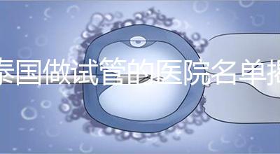 泰國做試管的醫(yī)院名單揭曉,一覽頂尖機構(gòu),輕松幫你選擇!